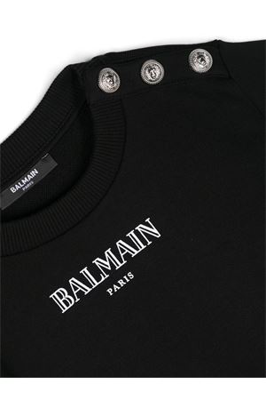 black cotton sweatshirt BALMAIN PARIS KIDS | BV4Q10Z1753930BC